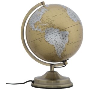 Mauro Ferretti Globe Orange avec lumière Ø 25x38 cm or argent