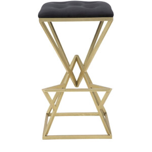 Tabouret de bar Piramid 40x40x75 cm noir or Mauro Ferretti