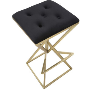 Tabouret de bar Piramid 40x40x75 cm noir or Mauro Ferretti