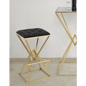 Tabouret de bar Piramid 40x40x75 cm noir or Mauro Ferretti