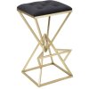 Tabouret de bar Piramid 40x40x75 cm noir or Mauro Ferretti