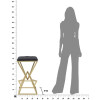 Tabouret de bar Piramid 40x40x75 cm noir or Mauro Ferretti