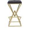 Tabouret de bar Piramid 40x40x75 cm noir or Mauro Ferretti