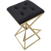 Tabouret de bar Piramid 40x40x75 cm noir or Mauro Ferretti