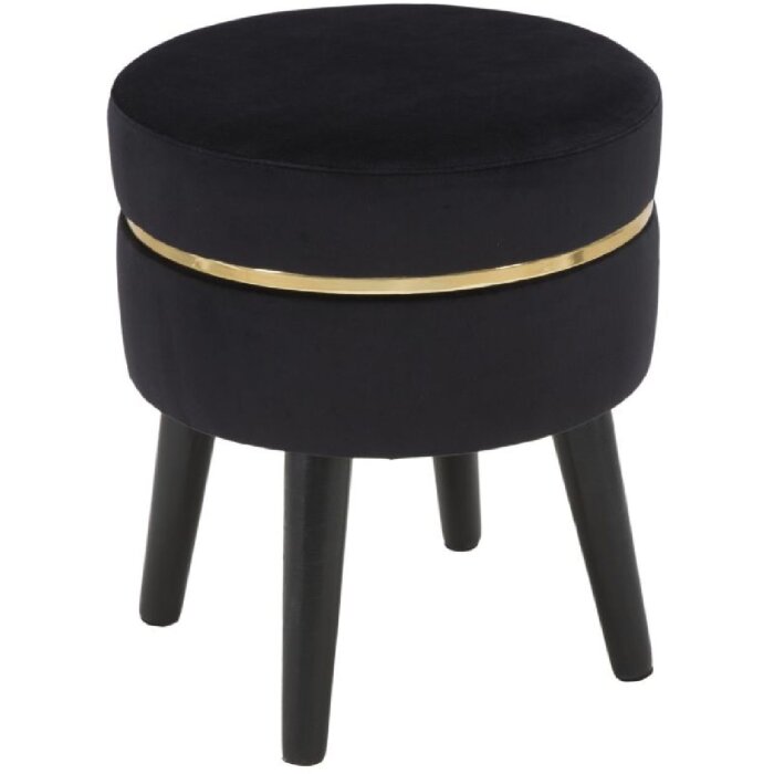 Mauro Ferretti tabouret Paris Ø 35x40,5 cm noir or