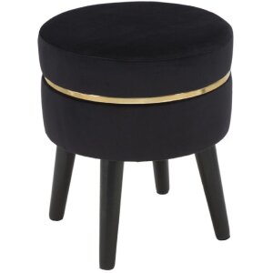 Mauro Ferretti tabouret Paris Ø 35x40,5 cm noir or