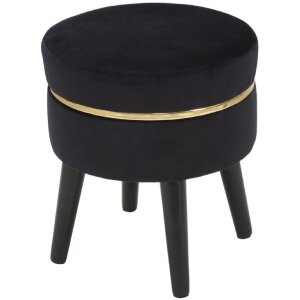 Mauro Ferretti tabouret Paris Ø 35x40,5 cm noir or