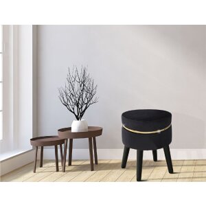Mauro Ferretti tabouret Paris Ø 35x40,5 cm noir or