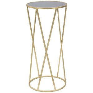 Mauro Ferretti Table de téléphone simple Ø 35x75 cm noir or
