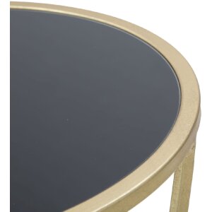Mauro Ferretti Table de téléphone simple Ø 35x75 cm noir or