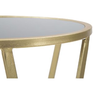 Mauro Ferretti Table de téléphone simple Ø 35x75 cm noir or