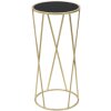 Mauro Ferretti Table de téléphone simple Ø 35x75 cm noir or