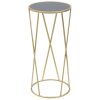 Mauro Ferretti Table de téléphone simple Ø 35x75 cm noir or
