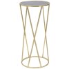 Mauro Ferretti Table de téléphone simple Ø 35x75 cm noir or