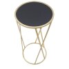 Mauro Ferretti Table de téléphone simple Ø 35x75 cm noir or