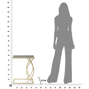 Mauro Ferretti table basse 45,5x25,5x60 cm noir or