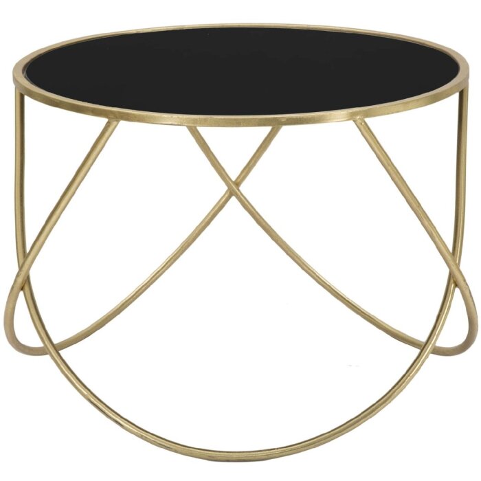Mauro Ferretti table dappoint Ring Ø 60x45 cm noir or