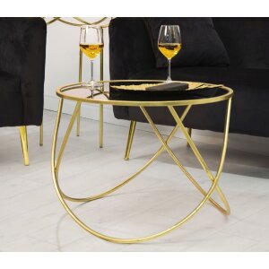 Mauro Ferretti table dappoint Ring Ø 60x45 cm noir or