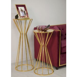 Mauro Ferretti table dappoint Stick Glam Ø 38x100 cm or
