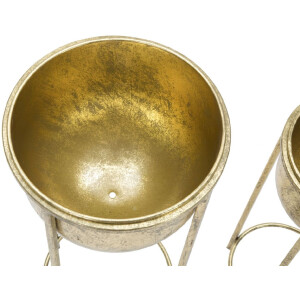 Mauro Ferretti Présentoir à fleurs, set de 2 Ø 27x62 et 21,5x52 cm or