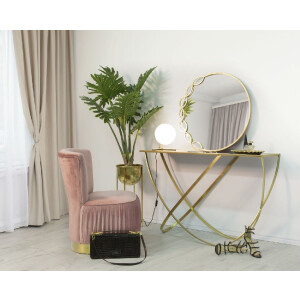 Mauro Ferretti Présentoir à fleurs, set de 2 Ø 27x62 et 21,5x52 cm or