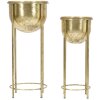 Mauro Ferretti Présentoir à fleurs, set de 2 Ø 27x62 et 21,5x52 cm or