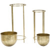 Mauro Ferretti Présentoir à fleurs, set de 2 Ø 27x62 et 21,5x52 cm or