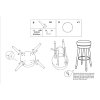 Mauro Ferretti tabouret de bar Paris Ø 35x74 cm gris noir