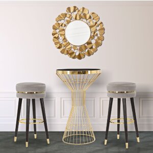Mauro Ferretti tabouret de bar Paris Ø 35x74 cm gris noir or