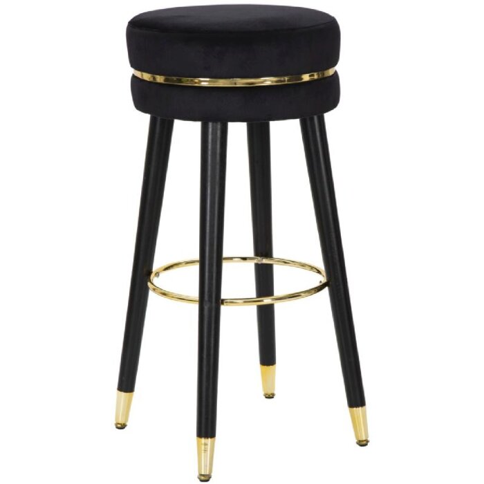 Mauro Ferretti tabouret de bar Paris Ø 35x74 cm noir or