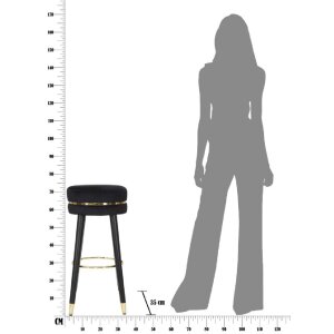 Mauro Ferretti tabouret de bar Paris Ø 35x74 cm noir or