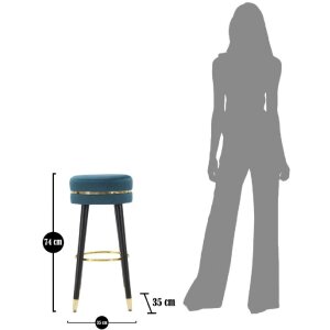 Mauro Ferretti tabouret de bar Paris Ø 35x74 cm pétrole or noir