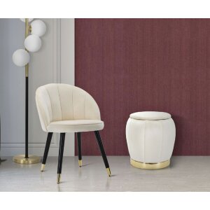 Mauro Ferretti tabouret Paris Ø 43x43 cm crème or