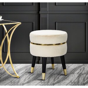 Mauro Ferretti tabouret Paris Ø 35x40,5 cm crème noir