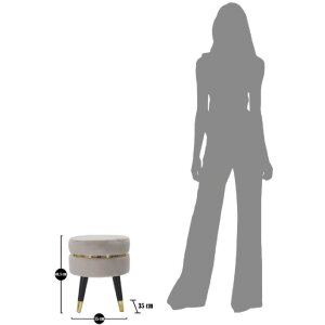 Mauro Ferretti tabouret Paris Ø 35x40,5 cm gris noir