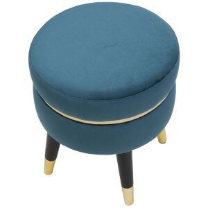 Mauro Ferretti tabouret Paris Ø 35x40,5 cm pétrole noir