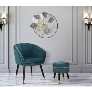 Mauro Ferretti tabouret Paris Ø 35x40,5 cm pétrole noir