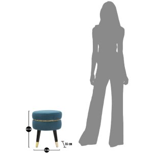 Mauro Ferretti tabouret Paris Ø 35x40,5 cm pétrole noir
