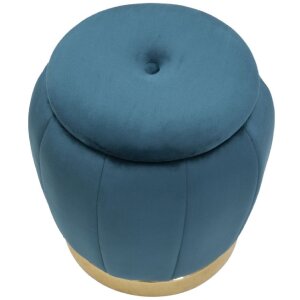 Mauro Ferretti tabouret Paris Ø 43x43 cm pétrole or