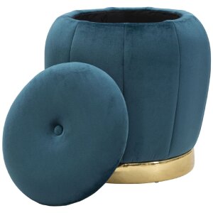 Mauro Ferretti tabouret Paris Ø 43x43 cm pétrole or