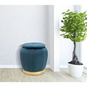 Mauro Ferretti tabouret Paris Ø 43x43 cm pétrole or