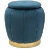 Mauro Ferretti tabouret Paris Ø 43x43 cm pétrole or