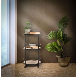Mauro Ferretti Chariot de service Arex Ø 40x41,5x82 cm noir marron