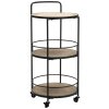 Mauro Ferretti Chariot de service Arex Ø 40x41,5x82 cm noir marron