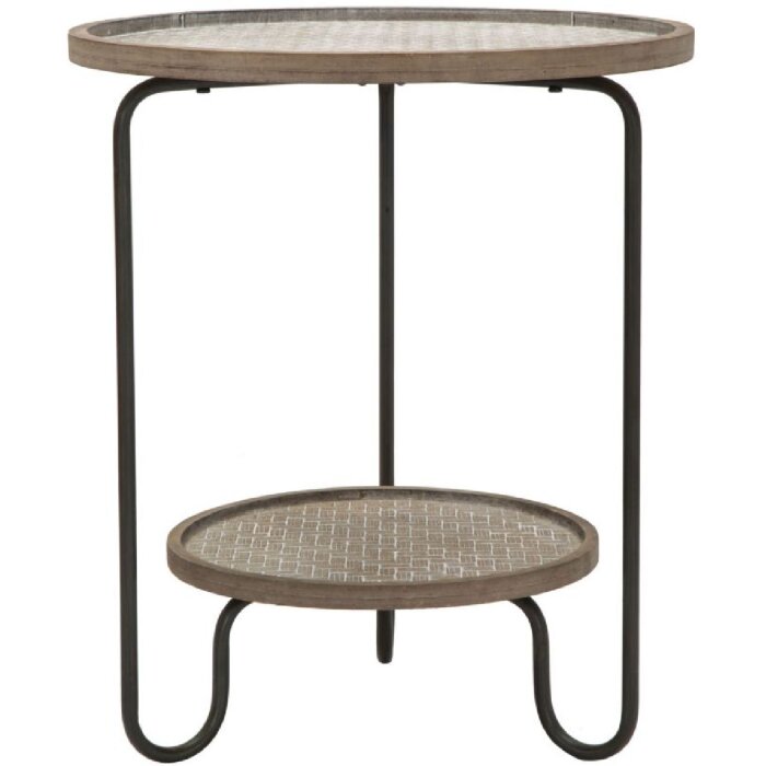 Mauro Ferretti table dappoint Arex Ø 48x54,5 cm noir marron