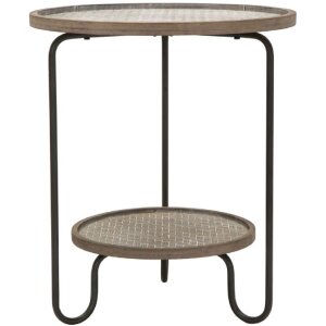 Mauro Ferretti table dappoint Arex Ø 48x54,5 cm noir marron