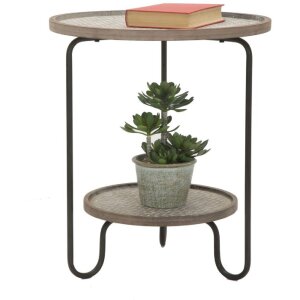Mauro Ferretti table dappoint Arex Ø 48x54,5 cm noir marron