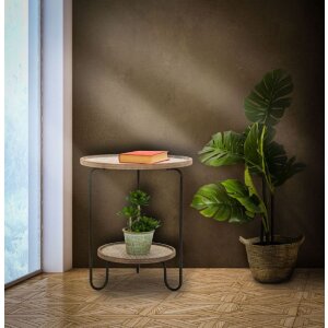 Mauro Ferretti table dappoint Arex Ø 48x54,5 cm noir marron
