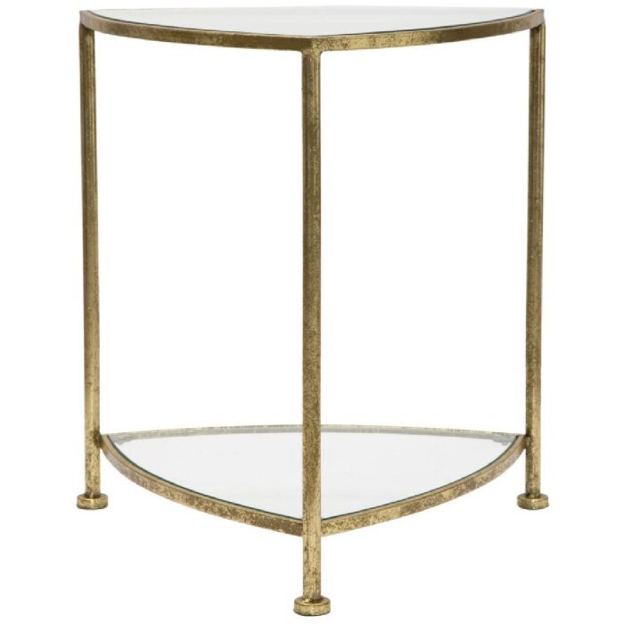Mauro Ferretti table dappoint 2 étagères 45x45x50 cm or