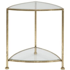 Mauro Ferretti table dappoint 2 étagères 45x45x50 cm or